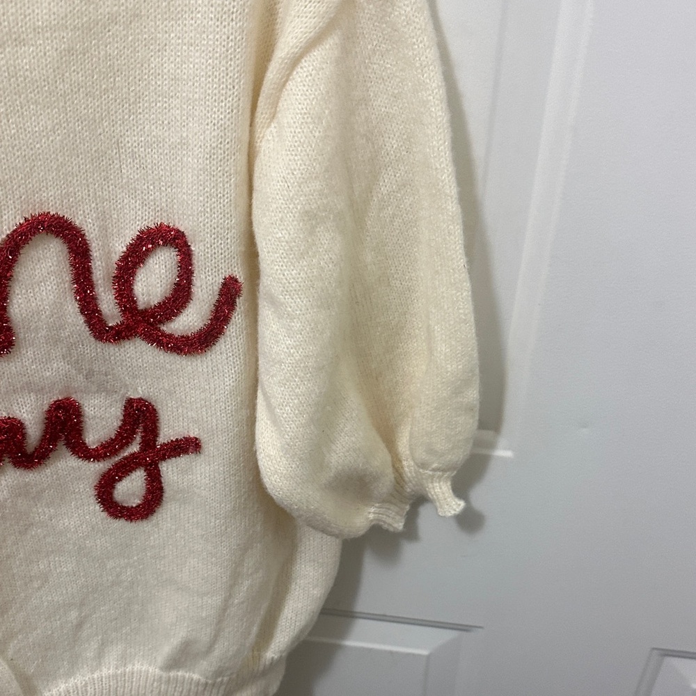 Bibi Cream Sweater With Red Script - image 4